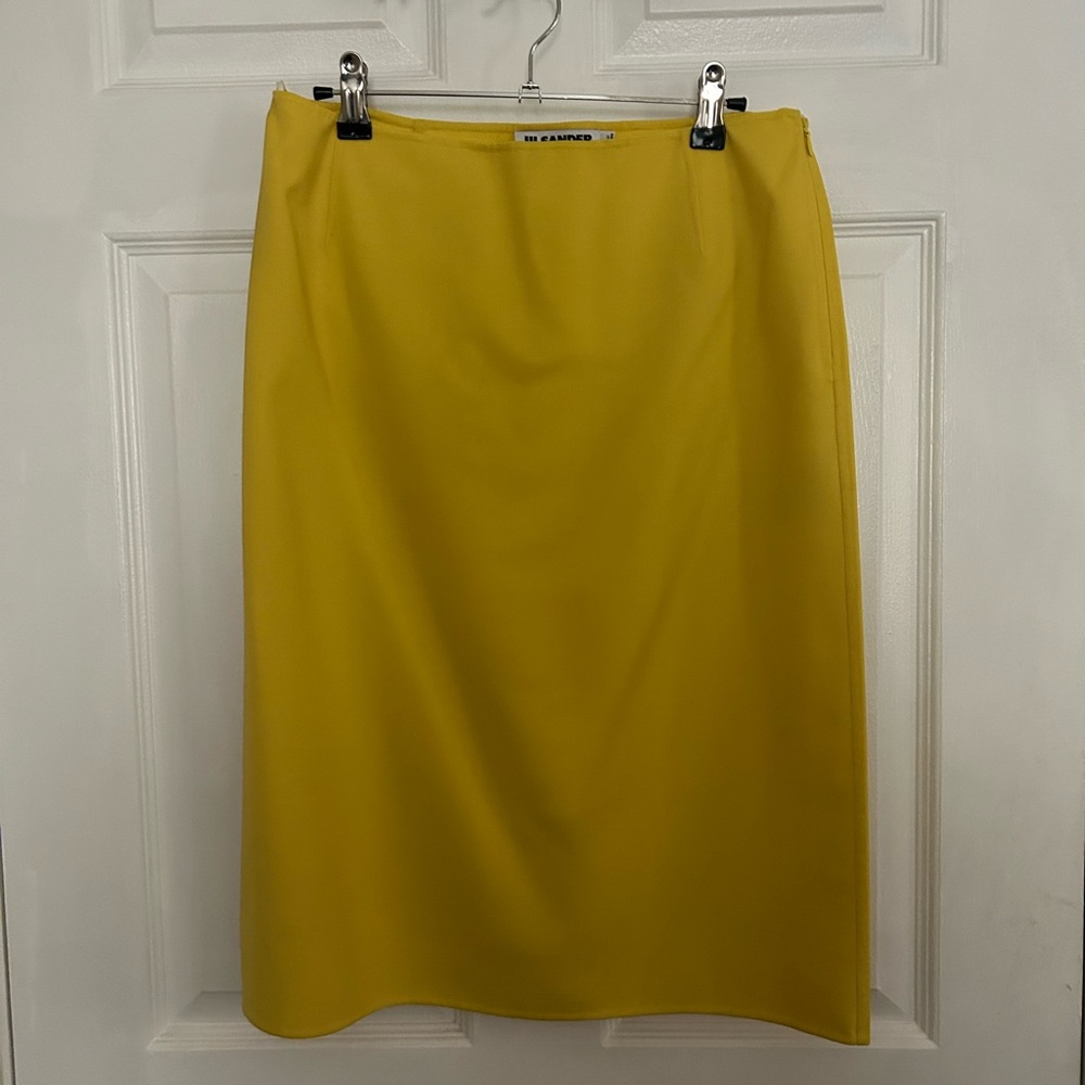Jil Sander Gold Knee-Length Pencil Skirt for Work